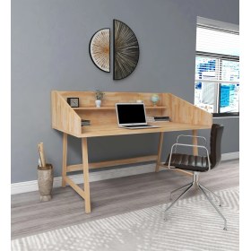 Resim Mely Doğal Ahşap Çalışma Masası 