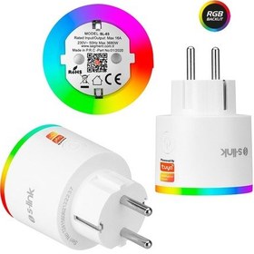 Resim S-link Sl-03 16a Akım Korumalı Akıllı Priz Rgb Işıklı 2,4g Wifi-bt Tuya Destekli - 37622 