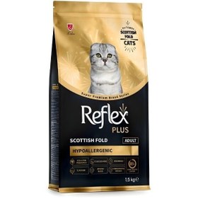 Resim Reflex Plus Scottish Fold Hypoallergenic Tavuklu Yetişkin Kedi Maması 1.5 Kg 