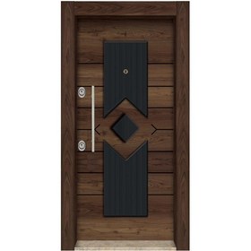 Resim Çelik Kapı Modelleri Ahşap Kaplama Kabartmalı Daire Kapısı Sol 9 