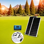 Resim 1 adet/2 adet 30W Esnek Güneş Paneli, 100A Kontrolcü ile Taşınabilir Güneş Şarj Cihazı, Mobil Telefonlar, Arabalar, Karavan Şarjı için Destek Sağlar, Dış Mekanlar için Gerekli 