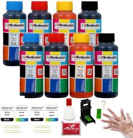 Resim Perfection Canon Uyumlu Pg 560 / Cl 561 Kartuş Mürekkep Dolum Seti Aparatlı Solüsyonlu 8x100 gr. 