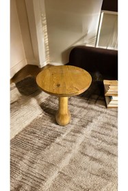 Resim Simillo Home&Living Wooden Ahşap Konik Model Tekli Mantar Yan Sehpa Modern Tütün Renk Fiskos 