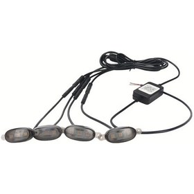 Resim Chuangyinshop 4 In 1 Rgb Renkli Dıy Izgara Dekoratif Led Ambient Işık Sedan Suv Off-road Pikap Utv Atv 