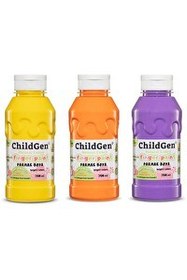 Resim ChildGen 3x350 ML Süper Yıkanabilir Turuncu-Sarı-Mor 3'lü Parmak Boya Seti 