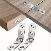 Resim 12 Parça/16 Parlak Paslanmaz Çelik Menteşe, 180 Derece Katlama Hareketli Pratiktir, Esnek Vidalı Kapı Şarjlı Güçlü Basınca Dayanıkly Silvery Dolap Kapaği DIY Ev 