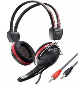 Resim Mikrofonlu Oyuncu Kulaklığı Pc Aux 3.5 Mm Siyah-kırmızı Pvc Kablo 2m HD1105P 