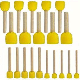 Resim 20 Adet Yuvarlak Sünger Fırça Seti, 4 Farklı Boyutta, Akrilik ve El İşleri İçin İdeal, Profesyonel Sanat Kullanımı İçin Uygun 