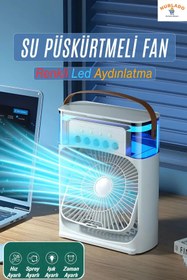 Resim NUBLADO Kablolu Vantilatör Masaüstü Süper Sessiz Fan Su Püskürtmeli Mini El Hava Serinletici Nemlendirici MF 
