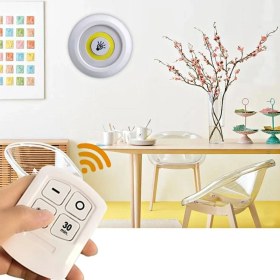 Resim Mulvxurg URG02 3lü Uzaktan Kumandalı Pilli Yapışkanlı Kablosuz LED Spot Lambalar (Mulvix) 
