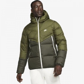 Resim Nike Kapüşonlu Yeşil Kalın Şişme Erkek Mont DV5121-326 