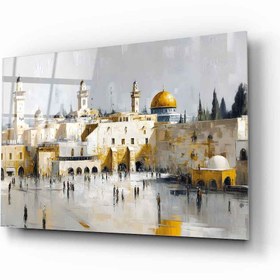 Resim Eski Kudüs Şehri Cam Tablo - 35*50 cm 