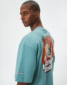 Resim Looney Tunes Oversize Tişört Lisanslı Arkası Baskılı 
