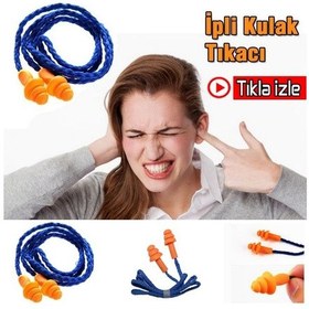 Resim 1 Çift Boyun Ipli Su Geçirmez Slikon Sünger 3M Kulak Tıkacı 