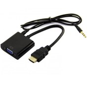 Resim Gomax HDMI To Vga Dönüştürücü Ses Kablosu Siyah 