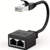 Resim RJ45 Ağ Ethernet Adaptörü Splitter, esbeecables 1 Erkekten 2 Dişiye LAN Ethernet Splitter Adaptörü Uygun Super Cat5, Cat5e, Cat6, Cat7, Cat8 