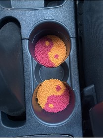 Resim hobivarisler Punch Nakışı Bardak Altlığı /car Coaster / El Emeği Araç Içi Aksesuar 