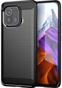 Resim Xiaomi Mi 11 Pro Brushed Carbon Fiber Silikon Kılıf - Siyah 
