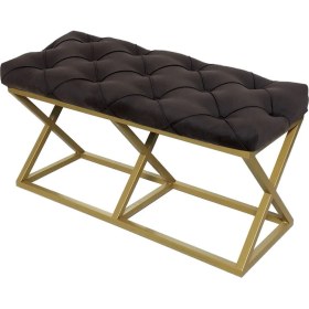 Resim Evodeko Gold - Siyah Bench Puf 