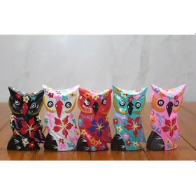 Resim River World Seri A Baykuş Seti 5'li Ahşap 