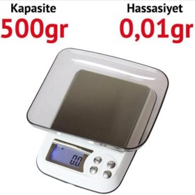 Resim Enra Dm-3 Dijital Kefeli Kuyumcu Labratuvar Terazi 500 Gram 0.01 Gram 
