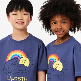 Resim Lacoste Çocuk Bisiklet Yaka Mor T-Shirt 