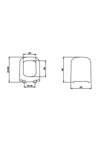 Resim Bocchi Tutti Slim Klozet Kapağı Yavaş Kapanır Parlak Siyah A0334-005 Beyaz 
