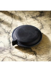 Resim Brightnova 1 Adet El Yapımı Gerçek Deri Mini Şerit Metre - Vintage Crazy Horse Tasarımı Black- 6.8cm/2.7in Taşınabilir Cetvel Günlük Kullanım 