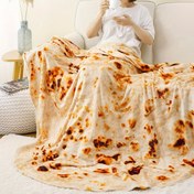 Resim 1 adet Yumuşak ve Sıcak Meksika Tortilla Baskılı Flanel Battaniye, Koltuk, Kanepe, Ofis, Yatak, Kamp ve Seyahat için 
