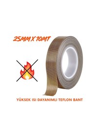 Resim Yüksek Isı Dayanımlı Yapışkanlı Teflon Bant 25mmx10mt 