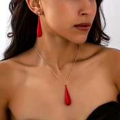 Resim Bir Kolye + Bir Çift Küpe, Sade Metal Tarzı Uzun Düğüm Yaratıcı Günlük Çok Yönlü Moda Kadın Takı Seti, Kadınlar için Takı Seti, Kadınlar için Takı 