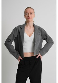 Resim Alexander Gardi Alexandergardı Astarsız Crop Blazer Ceket Koyugri 