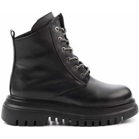 Resim Siyah Hakiki Deri Kadın Bot & Bootie K02531206903 Siyah 