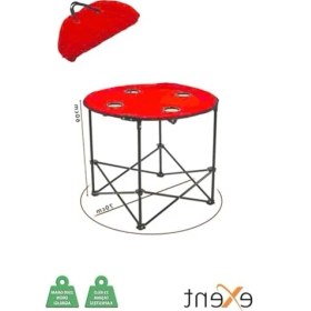 Resim 70 x 60 cm Yuvarlak Katlanır Taşıma Çantalı Kamp Maı Piknik Maı-Kırmızı 