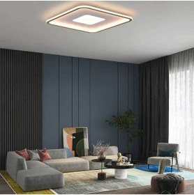 Resim PARBEK Pablo Kare 2 Modern Plafonyer Led Avize 40x40 Siyah Renk 3000k (GÜN IŞIĞI) 
