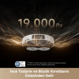 Resim Dreame 19.000 Pa Vormax Emiş Gücü Hyperstream Duobrush Easyleap 40MM Engel Aşma Powerdock 75°c Sıcak Su Yıkama Akıllı Robot Süpürge 
