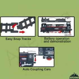 Resim Ohbe Express Oyuncak Klasik Yolcu Treni Seti 19 Parça - 91 cm Ray Uzunluğunda Kara Tren 