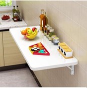 Resim Kydoniahome 45X72 Cm Parlak Süt Beyaz Mdf Kırma Katlanır Duvara Monte Masa (457325375) 