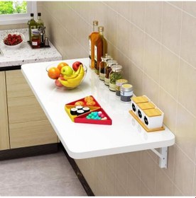 Resim Kydoniahome 45X72 Cm Parlak Süt Beyaz Mdf Kırma Katlanır Duvara Monte Masa (457325375) 