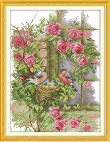 Resim Vkemall Aile Mutluluk Desenli El İşçiliği Kumaş, 14ct Kırık Iplik Takımı, 37x47cm Pamukluk, Geliştirilmiş Renkli Desen, Çin Kültürü Estetiği 