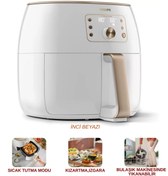 Resim Philips XXL 7,3 lt Geniş Hacim Smart Sensing Ultra Premium Airfryer İnci Beyazı 