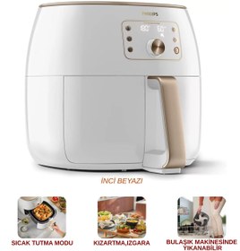 Resim Philips XXL 7,3 lt Geniş Hacim Smart Sensing Ultra Premium Airfryer İnci Beyazı 