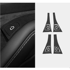 Resim Hightower Tesla Model 3/y 2017-2024 Premium Yapay Kürk Eşik Koruyucu Ve Düğme Kapağı - Siyah 