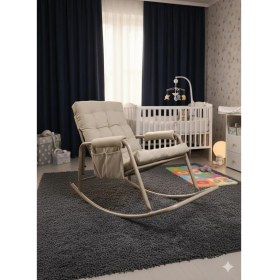 Resim Roket Sallanan Koltuk | Rahat Tv, Okuma ve Emzirme Sandalyesi – Yumuşak Minderli 