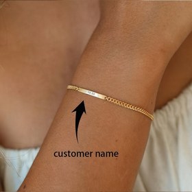 Resim 1 Adet Kişiselleştirilmiş İsim Bilekliği - Ayarlanabilir Zincirli Özel Metin Takı, Kadınlar ve Erkekler için Paslanmaz Çelik Doğum Günü/Yıl Dönümü/Sevgililer Günü Hediyesi - Şık Minimalist Tasarım Günlük & Resmi Kullanım İçin - Tüm Yıl Boyunca Özelleştirilebilir Hediye, Vintage Charm, Dayanıklı Aksesuar, Moda Tutkunları İçin Yüksek Kaliteli Takı, Zarif Aksesuar 