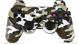 Resim Kontorland - Ps3 Uyumlu Titreşimli Kablosuz Oyun Kolu Gamepad (Kahverengi Kamuflaj) 