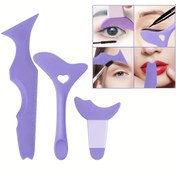 Resim 3 Parça Silikon Göz Çizici Şablon Seti - Çok Fonksiyonlu Göz Makyaj Uygulama Araçları ile Mascara Kalkanı, Göz Çizici Rehberi, Yeniden Kullanılabilir, Kolay Temizlenebilir, Makyaj Meraklıları ve Başlangıççılar için, Koku Yok 