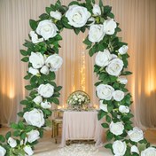 Resim 2 adet Zarif Beyaz Gül Yapay Çelenk - İncelikli Çiçekler ve Yapraklarla Zengin Kumaş Çiçek Sarmaları, Düğün Kemerleri, Bahçe Arka Planları, Nişan Törenleri ve Davetler için Mükemmel, Düğünler, Oteller, Bahçeler, Avlular, Fotoğrafçılık için İdeal, İç/Dış Mekan Kullanımı, Düğünler, Anniverserler, Paskalya, Hanuka, Anneler Günü, St. Patrick Günü, Palm Pazartesi, Sevgililer Günü, Düğün Dekorasyonu | Romantik Ortam | Detaylı Çiçek Tasarımı, Düğün Çiçek Süsleri 