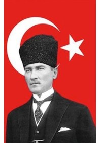 Resim Kalpaklı Atatürk Bayrak 100X150CM 