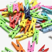 Resim Ahşap Mandal Mini Renkli 50 Adet 